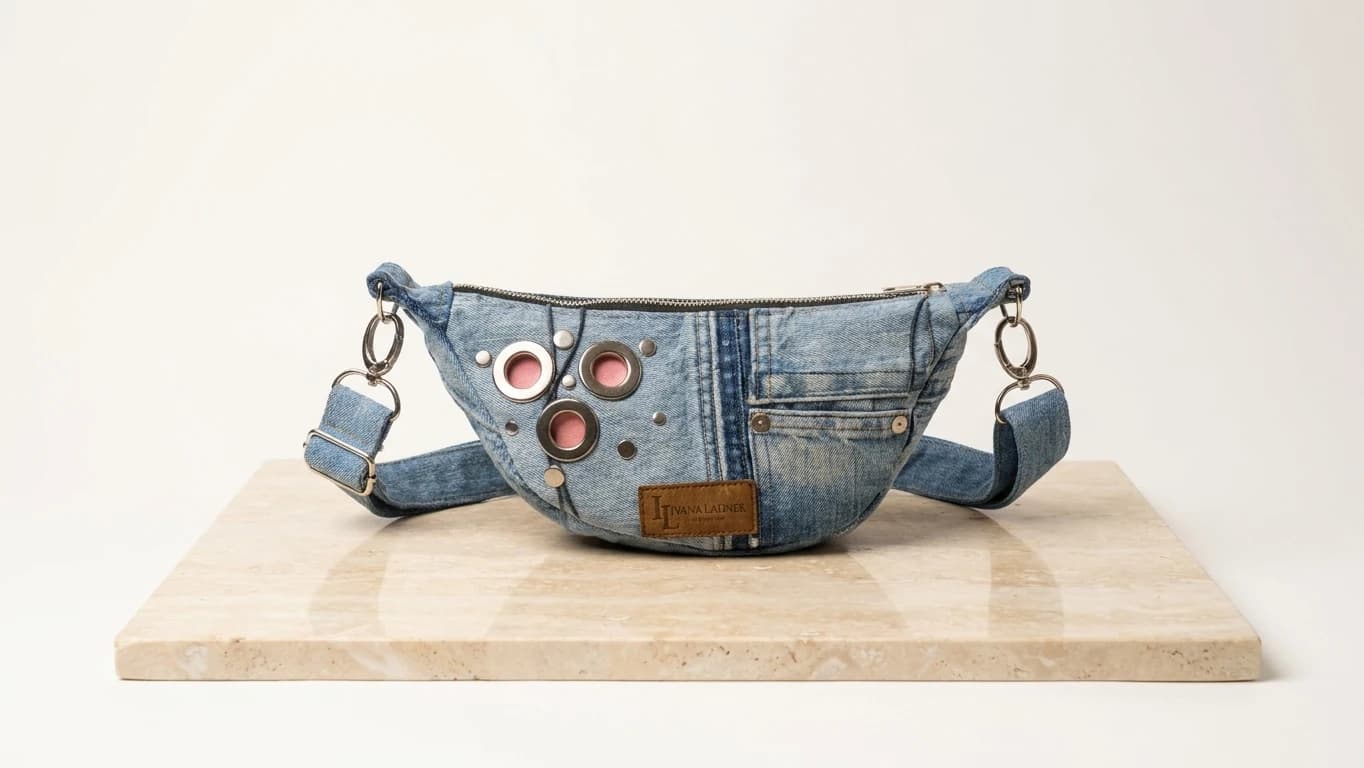 Sky Denim & Pink Accents Belt Bag - View image 1