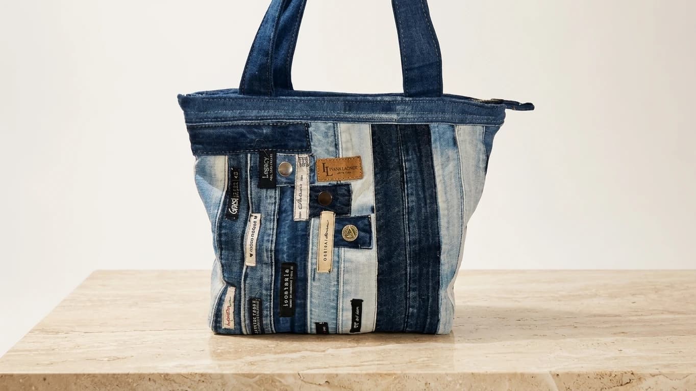 Tote Franjas Índigo & Etiquetas - Ver imagen 1